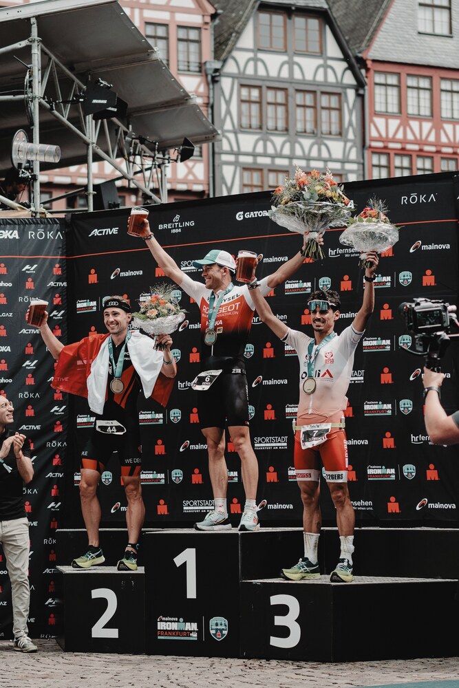 Robert Wilkowiecki on the Ironman European Championship podium
