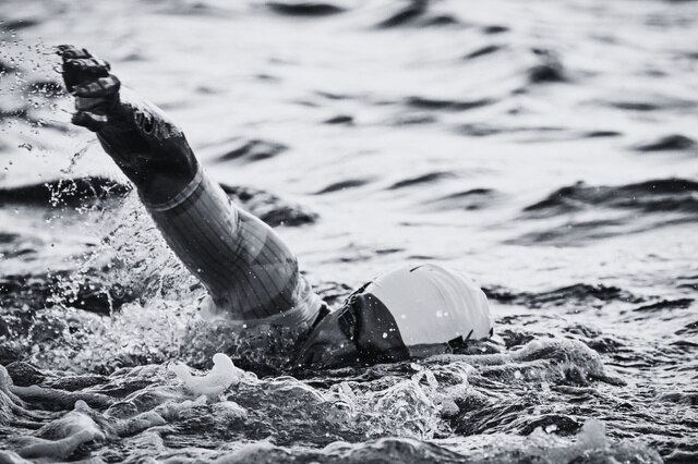 Swimming during an Ironman race